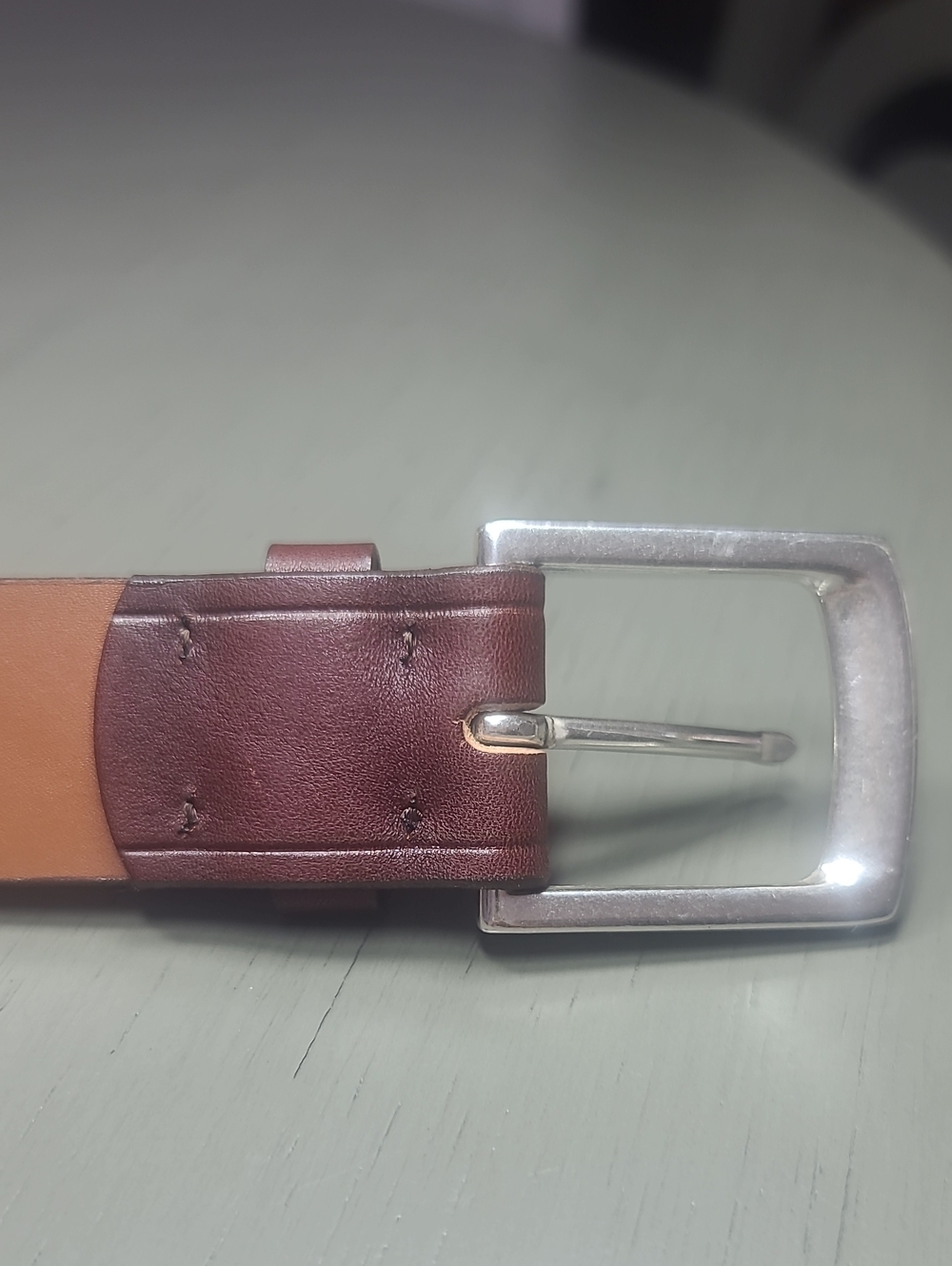 Untuckit Men's Brown Leather Belt - Classic Casual Style Size 34 - Picture 7 of 7